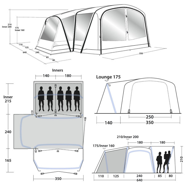 Tenda gonfiabile Outwell Oakdale 5PA