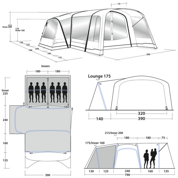 Tenda gonfiabile Outwell Pinedale 6PA