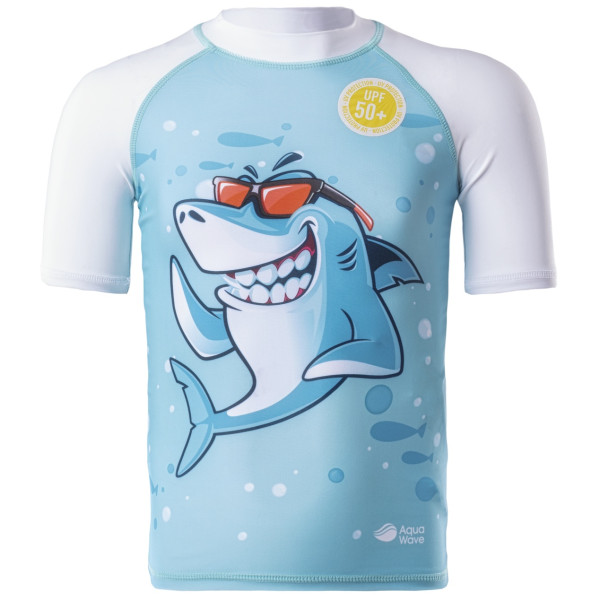 Maglietta da bambino Aquawave Uverini Kids blu/bianco Shark Print