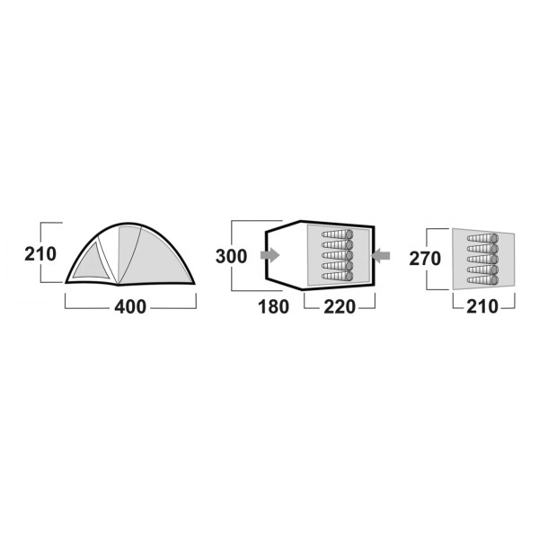 Tenda familiare Husky Bigless 5