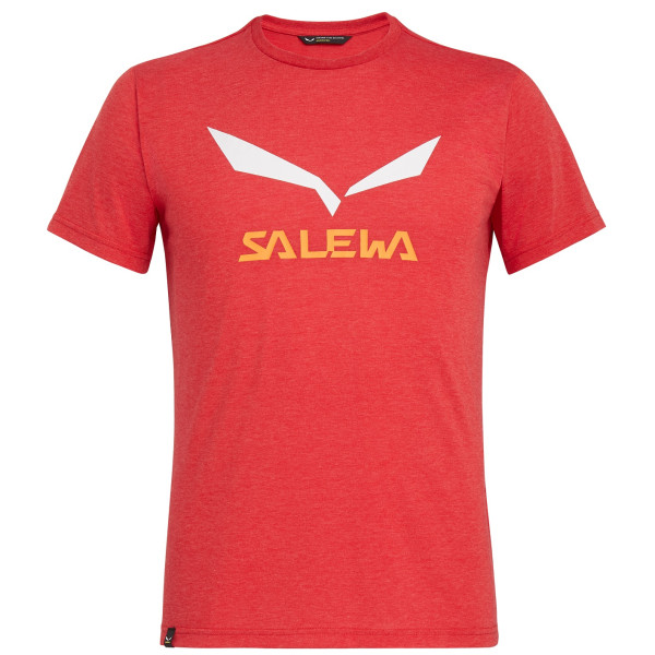 Maglietta da uomo Salewa Solidlogo Dri-Rel M S/S Tee rosso 1806 tango red melange