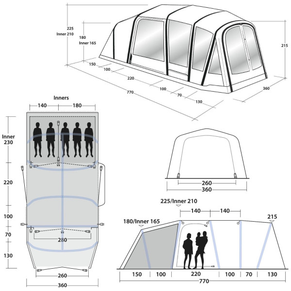 Tenda gonfiabile Outwell Jacksonville 5SA