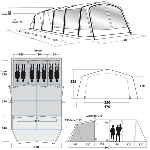 Tenda gonfiabile Outwell Knoxville 7SA