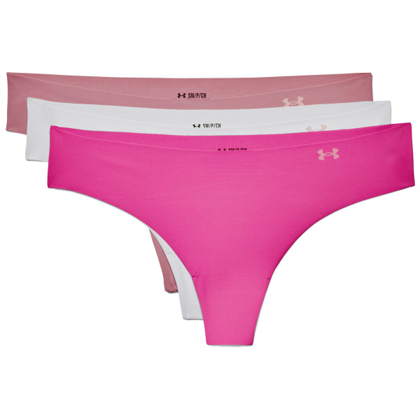 Mutande da donna Under Armour PS Thong 3 Pack rosa Pink Elixir / Halo Gray / Rebel Pink