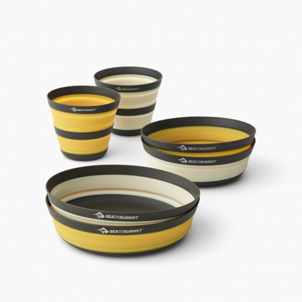 Set di stoviglie Sea to Summit Frontier UL Collapsible Dinnerware Set 2P 6 Piece giallo/bianco