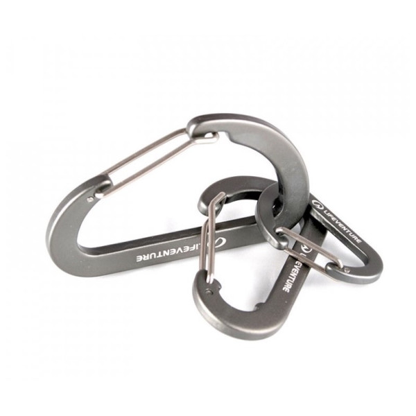 Moschettoni LifeVenture Karabiners (3 Pack) grigio