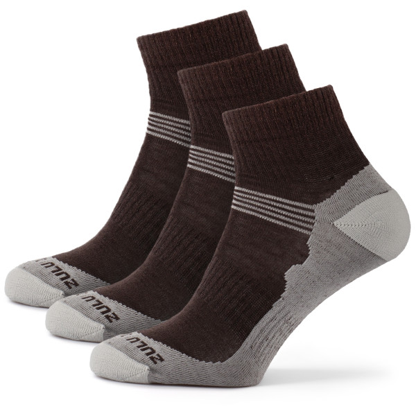 Calze Zulu Merino Lite Men 3 pack grigio/marrone