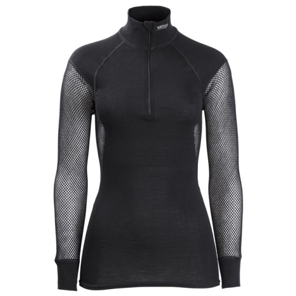 Maglione con collo alto da donna Brynje of Norway Lady Wool Thermo Zip-polo nero