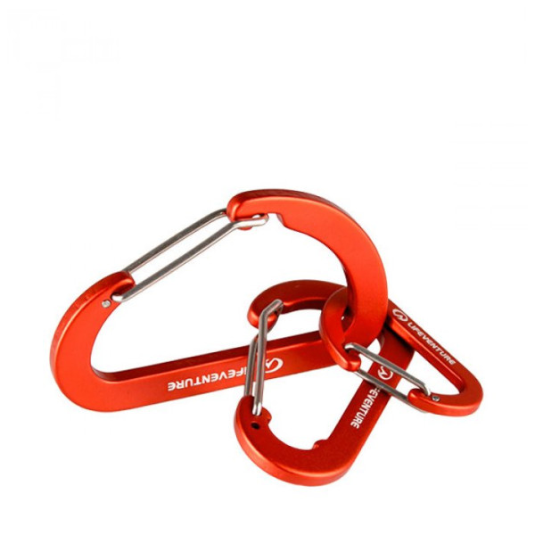 Moschettoni LifeVenture Karabiners (3 Pack) rosso