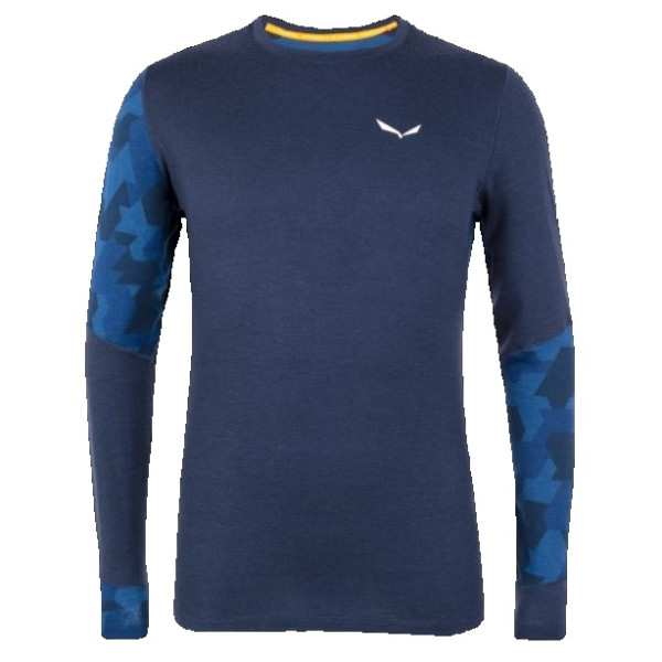 Maglietta da uomo Salewa Cristallo Warm Amr M L/S Tee. blu scuro NavyBlazer