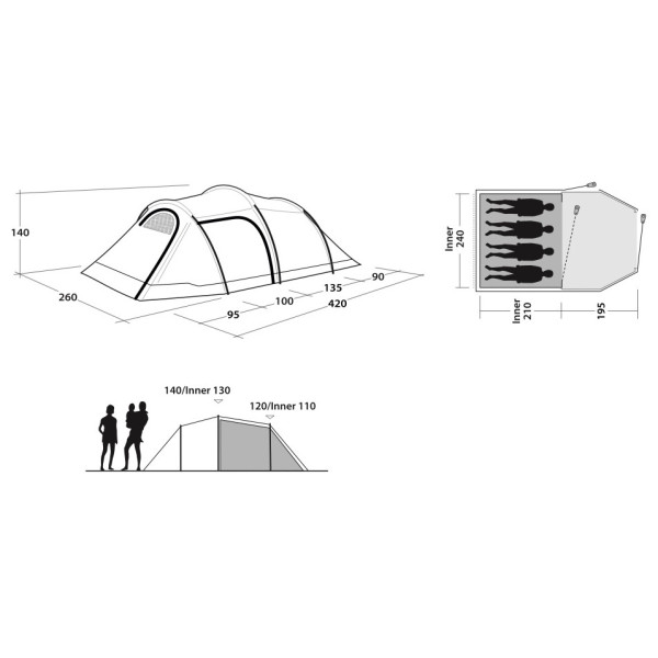 Tenda da trekking Outwell Earth 4 Plus