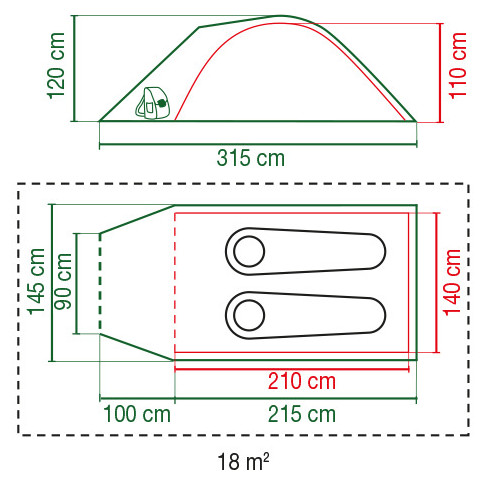 Tenda da trekking Coleman Darwin 2+