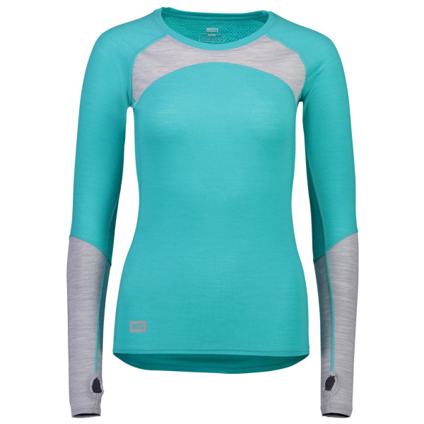 Maglietta sportiva da donna Mons Royale Bella Tech LS blu Tropicana/GrayMarl