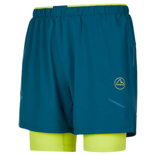 Pantaloncini da uomo La Sportiva Trail Bite Short M blu Storm Blue/Lime Punch