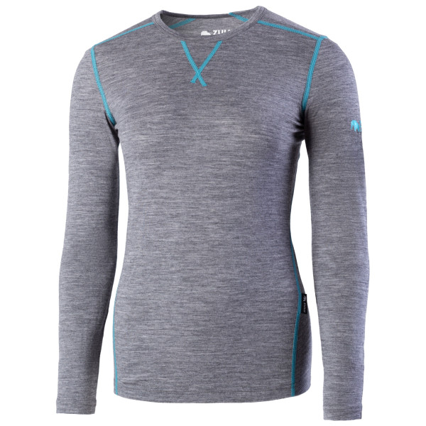 Maglietta da donna Zulu Merino 160 Long grigio/blu Grey melange/Aqua