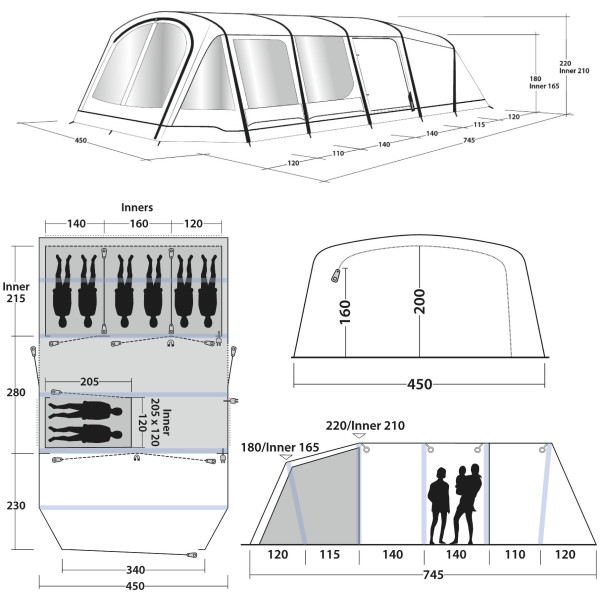 Tenda gonfiabile Outwell Queensdale 8PA