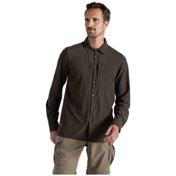 Camicia da uomo Craghoppers NosiLife Pro Long Sleeved Shirt V verde Woodland Green