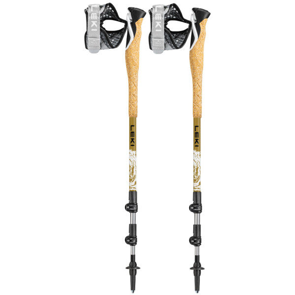 Bastoncini da trail running Leki Cross Trail TA 100-135 cm bianco/nero white-goldbrown-black