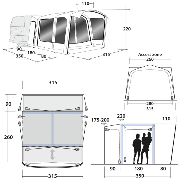 Tenda per minibus Outwell Maryville 260SA Flex (2022)