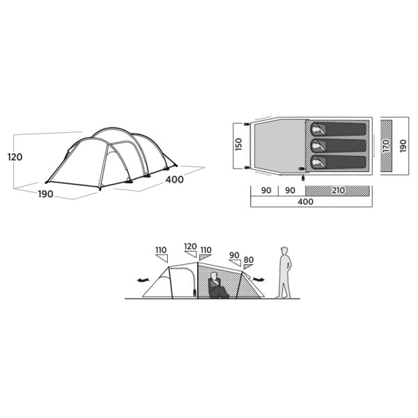 Tenda da trekking Easy Camp Hemsedal 3