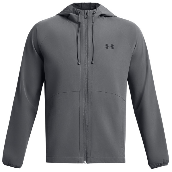 Giacca primaverile da uomo Under Armour Stretch Woven Windbreaker grigio PitchGray/Black