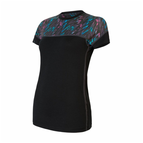 Maglietta da donna Sensor Merino Impress nero