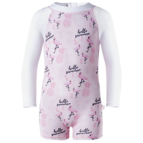 Costume da bagno per bambini Aquawave Uvio Baby rosa/bianco Pink Flamingo Print