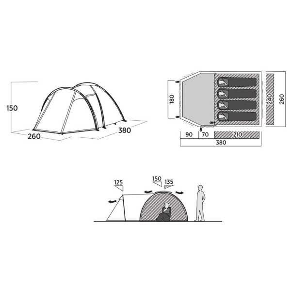 Tenda da trekking Easy Camp Lomsdal 4