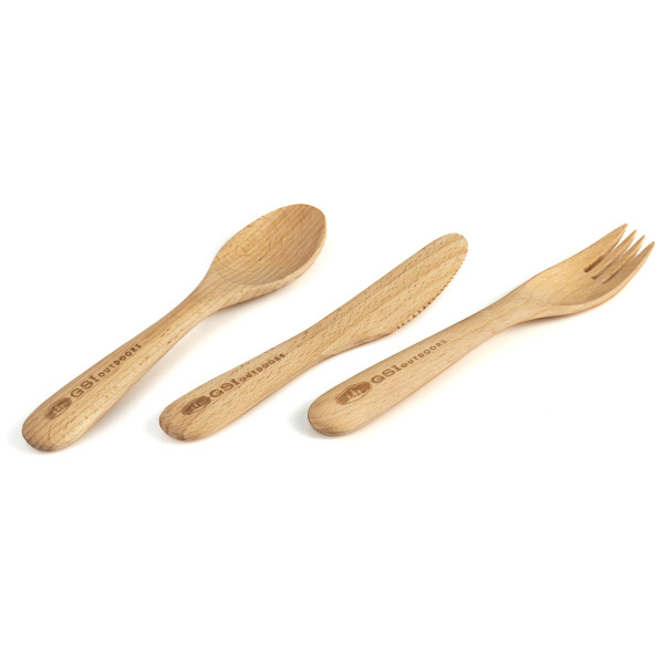 Posate GSI Outdoors Rakau Cutlery Set beige Natural