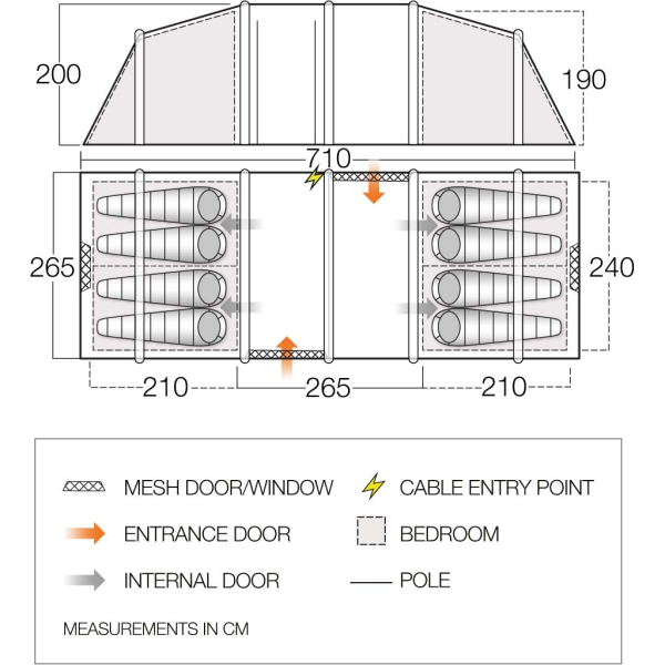 Tenda familiare Vango Castlewood Air 800XL Package