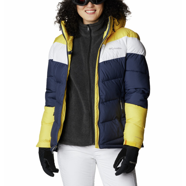 Giacca invernale da donna Columbia Abbott Peak Insulated Jacket blu/giallo Nocturnal, White, Sun Glow