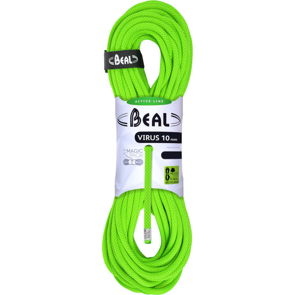 Corda da arrampicata Beal Virus 10 mm (50 m) verde SolidGreen