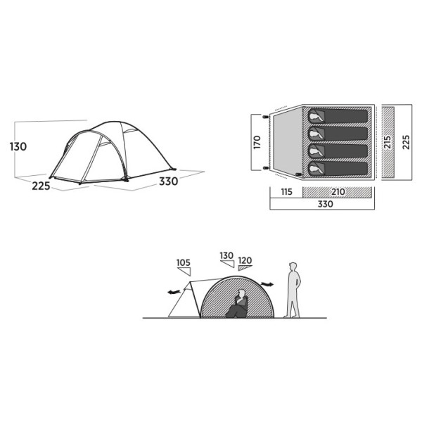 Tenda da trekking Easy Camp Setesdal 4