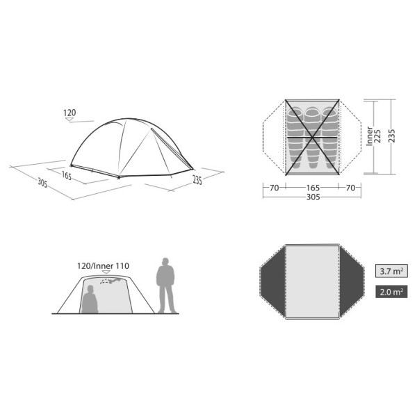 Tenda da trekking Robens Lodge 3 Exp