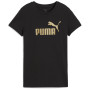 Maglietta da donna Puma ESS NO. 1 LOGO Metallic Tee nero PUMA Black-metallic gold