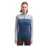 Maglietta sportiva da donna Sensor Merino Bold manica lunga zip