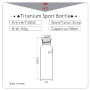Borraccia Keith Titanium Titanium Sport Bottle 700 ml