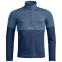 Felpa da uomo Ortovox Fleece Light Zip Neck blu Blue Nunatak