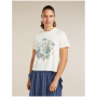 Maglietta da donna Icebreaker Merino 150 Tech Lite SS Crop Tee NZ Flora bianco ECRU HTHR