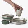 Set di stoviglie Sea to Summit Detour Stainless Steel Collapsible Dinnerware Set 6 Piece