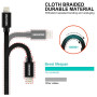 Cavo di ricarica e trasmissione Swissten Textile USB / Lightning 3 m