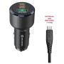 Adattatore Swissten Car Charger 2x USB-C PD + USB-A, 95 W + cabel USB-C / USB-C, 1 m