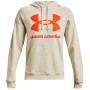 Felpa da uomo Under Armour Rival Fleece Big Logo HD grigio/arancio Stone / / Team Orange