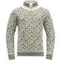 Maglione Devold Svalbard Wool Zip Neck bianco/grigio OFFWHITE/ANTHRACITE