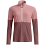 Felpa tecnica da donna Ortovox 185 Rock'N'Wool Zip Neck rosa Dusk Rose
