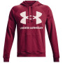 Felpa da uomo Under Armour Rival Fleece Big Logo HD rosso/bianco Black Rose / / Onyx White
