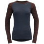 Maglietta sportiva da donna Devold Duo Active Woman Shirt LS blu/rosso Ink