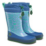 Stivali da pioggia per bambini Affenzahn Rainboot Vegan Puddly Bird of Paradise blu/arancio Bird of Paradise