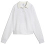 Felpa da donna Puma CLASS Relaxed Longsleeve Polo FL bianco White Glow Heather