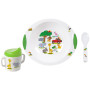 Set di piatti per bambini Brunner Jungle Parade 6M+ bianco/verde
